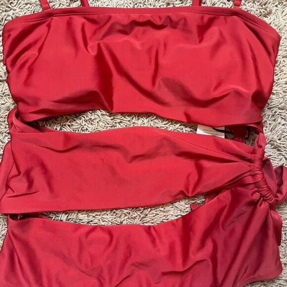 NWT! Shade & Shore Red One Piece Women's Swimsuit Size Large (12-14) - Picture 6 of 13